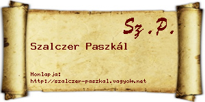Szalczer Paszkál névjegykártya